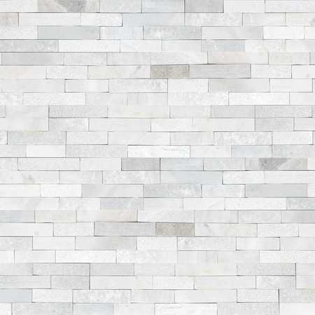 MSI Arctic White Multi Finish Ledger Panel "6 X 24" Honed Marble Wall Tile, 6PK ZOR-PNL-0020